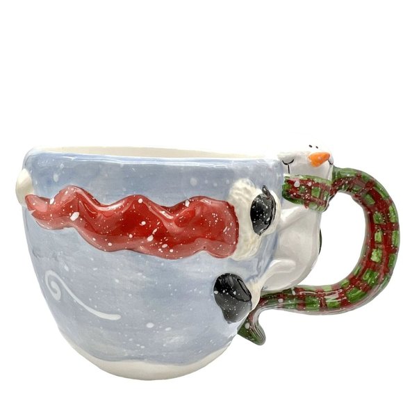Bella Casa by Gant Mug 8 oz Wintery Snowman Christmas - Picture 1 of 9